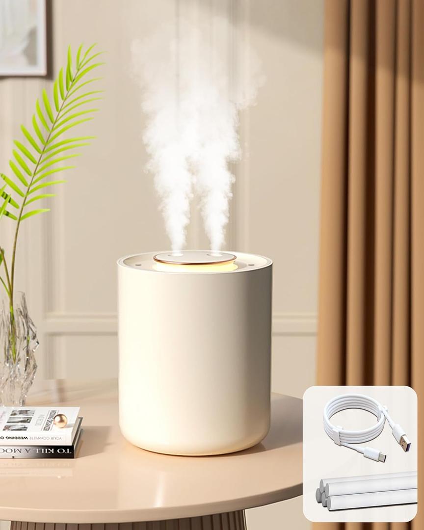 Portable Small Humidifier, 1500ml Small Humidifiers for Bedroom Baby, 1800mAh USB Personal Desktop Portable Humidifiers for Travel,Office, Car, Home, Auto Shut-Off, 3 Mist Modes, Super Quiet (Khaki)