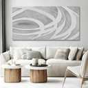 MLART99 Modern Gray and White Abstract Canvas Wall Art Minimalist Line Painting Neutral Textured Artwork for Living Room Bedroom Office Home Decor 24x48 Inch
