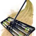 30" Heavy Duty Lawn Leveling Rake, 6.5FT Soil Leveler Tool, with 4 Spiked Wheels & Smooth Roller, Landscaping and Restoration Soil Sand Dirt Surfaces, for Garden Yard Farm Golf Course
