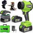 Leaf Blower Cordless - Lightweight Electric Handheld Blower with Battery and Charger, 3 Speed Mode, Blowers for Lawn Care, Patio Cleaning, Dust Cleaner, Snow Blower (Green)
