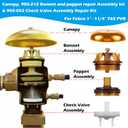 For Febco 765-1 Repair Kit, 765 1" & 1-1/4" Model, 905-212 Bonnet Poppet Repair Kit & 905-052 Check Valve Assembly & Canopy for Febco 765-1 inch & 1-1/4 inch Backflow Preventer and Vacuum Breaker