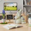 Resin Bunny Figurine, 4.5in Adorable Mom and Baby Bunnies Decor, Family Unity Easter Table Decorations, Spring Home Decor, Rabbit Ornaments for Easter Gifts(Mom and Baby)