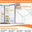 UPGRADED DA97-08693B Refrigerator Crisper Drawer Compatible with Samsung Refrigerator Drawer Replacement Bin RS25J500DSR RS261MDRS RS25H5000SR RS25J500DSG Samsung Fridge Drawers Replacement Part Upper