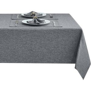 Rectangle Table Cloth Linen Farmhouse Stainproof Waterproof Washable Polyester Oblong Rectangular Fabric Table Cover for Kitchen Dining Dinner(Gray/52x70 Inch)