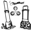 Stair Climbing Cart, 220 LBS Aluminum Stair Climber Dolly, Heavy Duty Folding Hand Truck Dolly with 6 Wheels, Telescoping Handle and Elastic Rope for Home, Moving, Groceries, Warehouse