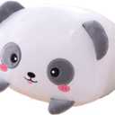 Cute Plush Panda Stuffed Squishy Animal Panda Cylindrical Body Pillow,Super Soft Hugging Toy Pillow Kids Kawaii Pillow Gifts for Bedding Decor or Home Decor 8-Inch