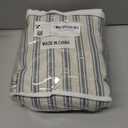 Farmhouse Shower Curtain with Ruffle Hem Linen Shower Curtains for Bathroom Country Vintage Rustic Natural Fabric, Cream-Grey Stripe 72" W x 72" L