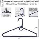 Clothes Hangers 10 Pack Plastic - Heavy Duty Space Saving Coat, Velvet Hangers, Pant Hangers for Closet Organization - Durable Non-Slip, Navy Wardrobe Essentials Bulk Storage