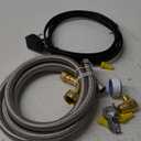 Eastman Dishwasher Installation Kit, 6 Foot Supply Line, 3/8 Inch x 3/8 Inch Compression, 6 Foot 3-Prong Angled Power Cord, Braided Stainless Steel Dishwasher Connectors, 48337N