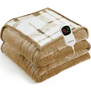 Heated Electric Blanket Full Size - 72"x84" Flannel Heating Blanket with 10 Heating Levels & 5 Time Settings Over-Heat Protection, Winter Warmer for Adults with ETL Certification（Ivory）