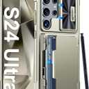 Vizvera for Samsung Galaxy S24 Ultra Wallet Case, RFID Cards Holder & Camera Cover for Women Men, Full Body Rugged Shockproof Silicone Case for S24 Ultra 6.8" 2024 Only-Natural Titanium