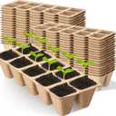 meekoo 1200 Cells Seed Starter Tray 8.66 x 3.14 x 1.77 Inches Peat Pots for Seedlings 12pack Plant Starter Pots Germination Trays Mini Propagator Plant Grow Kit for Garden Flower