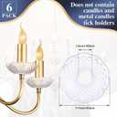 Bonuci 6 Pcs Chandelier Bobeche Replacement 4 Side Holes 4 Inch Clear Cups Elegant Chandelier Parts Plastic Bobeche for Home Wedding Birthday Party Diner Decor(Classic Style)