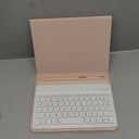 kenke for iPad 11/10th Gen Case with Keyboard 11/10.9 inch 2025 A16/2022, Detachable Wireless Bluetooth Keyboard Case with Left Side Pencil Holder, White Square Keycaps (Pink)