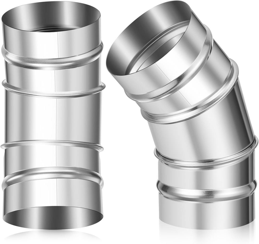 3 Inch Pellet Stove Pipe 45 Degree Stainless Steel Vent Stove Pipe Elbow for Indoor Outdoor Vent Exhaust (45 Degree, Dia. 3 Inch)