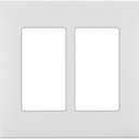 Leviton Renu Two-Gang Screwless Snap-On Wallplate, REWP2-WW, White on White