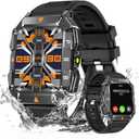 Military Smart Watch for Men (Answer/Make Call) Tactical Smarwatch with Flashlight for Android and iPhone IP68 Waterproof Fitness Tracker with Blood Oxygen/Heart Rate/Sleep/110+ Sport Modes (Black)