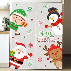 Whaline 20Pcs Merry Christmas Refrigerator Magnets Magnetic Stickers Santa Snowman Reindeer Elf Garage Door Magnet for Xmas Winter Kitchen Mailbox Metal Door Cabinets