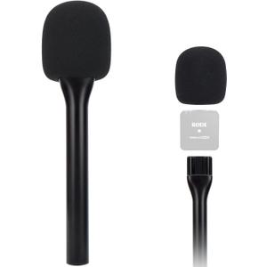 Rode Handheld Wireless Mic Stand with Pop Filter, Holder for Wireless Go 2/Pro, Interview Microphone Adapter for Go/ME (Black)