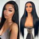 26 Inch Straight Wigs Human Hair 13x4 Lace Front Human Hair Wigs Pre Plucked 180 Density HD Transparent Straight Lace Frontal Wigs for Women Glueless Wigs Human Hair Natural Color