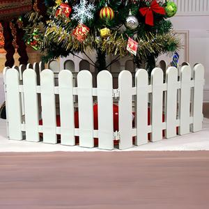 CHICIEVE 4 pcs 11.8x19.7inch White Plastic Picket Fence Christmas Xmas Tree Wedding Party Decoration Indoor Garden Border and Dog Cat Christmas Tree Protector (78.7 Inch in Total)