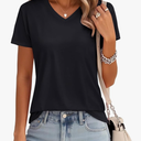 Veiisar Black Cotton t-Shirt for Women L