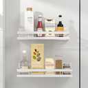 MIUGO Magnetic Spice Rack for Refrigerator 2 Pack, Moveable Magnetic Shelf for Fridge and Oven，White Magnetic Spice Rack for Kitchen Organizers and Storage, with 8 Moveable Hooks