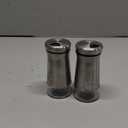 The Original Salt and Pepper Shakers set - Silver- Spice Dispenser with Adjustable Pour Holes - Stainless Steel & Glass Set of 2 Bottles