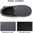 ULTRAIDEAS Men's Moc-Toe Slippers Loafer House Shoes Indoor Outdoor Memory Foam with Breathable&Warm Knit Upper (Gray)