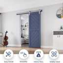 5 FT Brushed Nickel Sliding Barn Door Hardware Track Kit,Basic J Pulley,Heavy Duty,Slide Smoothly Quietly,Easy Install (5FT Track Kit for 26"~30" Wide Single Door)