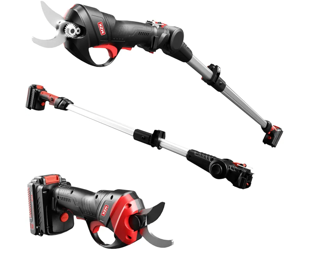 MZK 20V Pole Pruning Shear, Battery Powered Cordless Electric Pruning, Reach To 12-ft, Tree Pruner with Rechargeable Battery, 1.2 Inch Cutting Diameter(Battery and Charger Included)