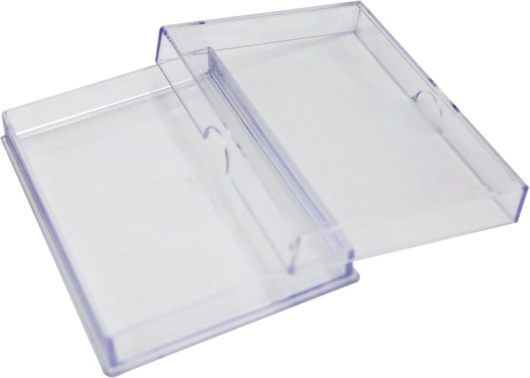 Gary Plastic Packaging 10 Pack Clear Acrylic Card Storage Boxes with Lids  3 1/2" L x 2 1/2" W x 1/2" H Baseball Card Storage Box, Sports Card Boxes and Magic Card Storage Box  Made in USA