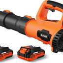 Leaf Blower, 21V Cordless Electric Blower with 2 2.0Ah Batteries and 1 Hour Fast Charger, Lightweight Leaf Blower for Patio Cleaning, Lawn Care, Blowing Fallen Leaves and Dust, etc.