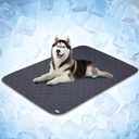 PetAmi Waterproof Cooling Mat for Dog, Premium Pet Cooling Blanket for Bed Crate, Anti Slip Indoor Dog Cool Pad for Sleeping, Q-MAX Large Sofa Couch Cover Mat for Cat, Grey, 60x80