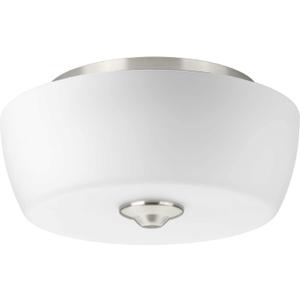 Progress Lighting Leap Collection Two-Light 14'' Flush Mount (Nickel)