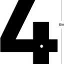 3 x 6" Aluminum House Numbers, Black Metal Address Door Numbers, Metal House Address Number for Outside, Modern Apartment Street Mailbox Number (4)