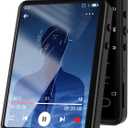 Tengsen MP3 Player with Bluetooth 5.3  Portable Music Player with Speaker,FM Radio,E-Book, Shuffle/Repeat Play; Touch Screen MP3 Player for Meetings, Lectures, Fitness; SD Card Slot, 30GB Black