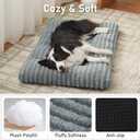 FURTIME Washable Dog Bed Large Sized Dogs, Deluxe Dog Crate Beds Comfy Fluffy Kennel Pad Anti-Slip Pet Sleeping Mat, Machine Washable Dogs Pillow, 35"x23"x3.5", Gray