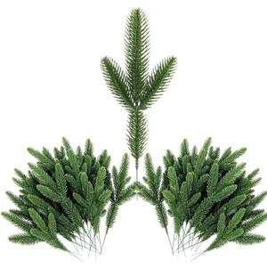 40 PCS Artificial Pine Branches  9 Cedar Picks & Sprays, Realistic Greenery Plants Pine Needles for DIY Christmas Garland Wreath Craft & Holiday Home Dcor(40,Green)