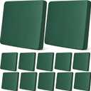 Newwiee 12 Pcs Patio Outdoor Cushion Covers Replacement Waterproof Stretch Sofa Couch Cushion Covers Washable Individual Couch Slipcovers Set Furniture Protector for Pets(20-27 Inch,Dark Green)