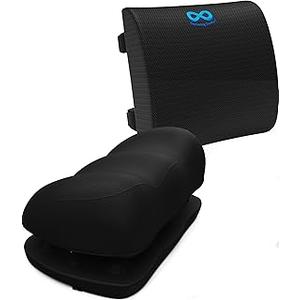 Everlasting Comfort Back Cushion and Foot Rest Bundle – Memory Foam Support for Posture, Back Pain Relief, and Enhanced Comfort for Desk, Office, and Gaming Chairs
