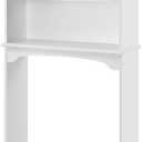 Yaheetech Over The Toilet Cabinet, Double Door Bathroom Storage Organizer, Toilet Rack with Inner Adjustable Shelf and Open Storage Shelf, White