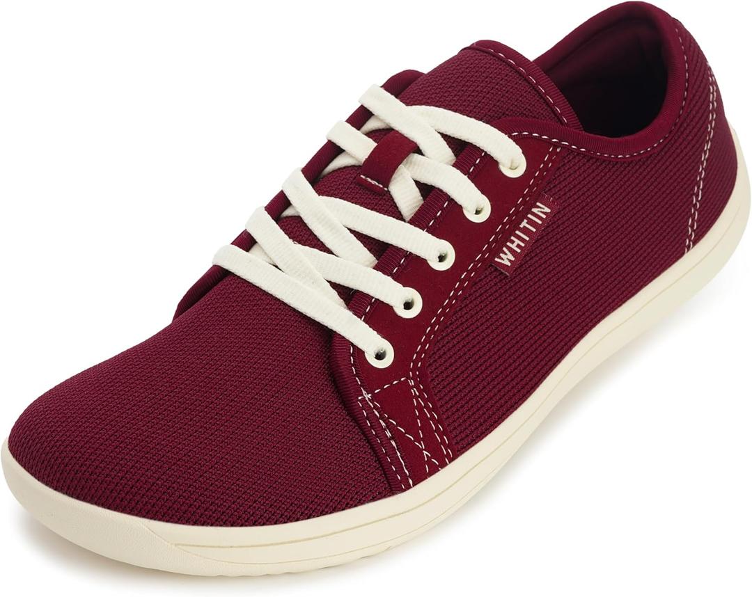 WHITIN Men's Wide Minimalist Barefoot Sneakers | Zero Drop Sole | Optimal Relaxation (W81 Red Beige)