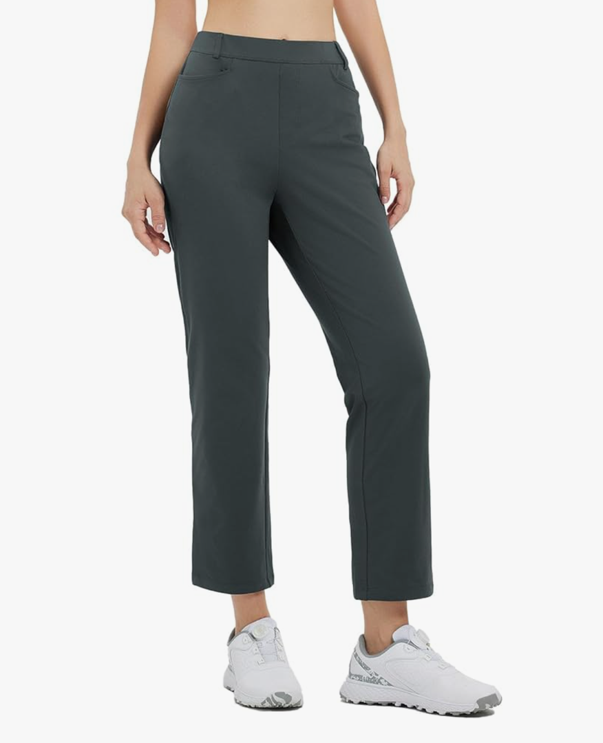 Baleaf Women's Golf Pant Winter Fleece Lined Pants with Belt Loops Pockets Travel Work Casual, S