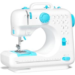 Beginner Sewing Machine, 12 Built-in Stitches with Foot Pedal, 2-Speed Control, Portable Mini Sewing Machine for Home Travel Use & Sewing Enthusiasts (blue)
