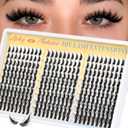 Manga Lash Clusters Spiky Anime Cluster Eyelash Extensions 270Pcs D Curl Volume Fluffy Eyelash Clusters 10-16mm DIY Fairy Wispy Individual Lashes Natural Look (Crystal Spire)
