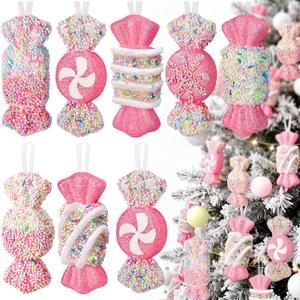 8pcs Candy Christmas Decorations, Hanging Candy Ornaments Christmas Tree Dcor, Christmas Decorative Crafts Baubles for Xmas Tree Home Indoor Wreath Gifts Wedding Suppiles Decoration