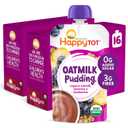 Happy Tot Organics Oatmilk Pudding, Dairy-Free, Stage 4 Toddler Snack, Oatmilk, Bananas & Blueberries, 4 Ounce Pouch, Pack of 16