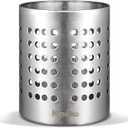 KSENDALO Small Stainless Steel Utensil Holder, SUS304 Silverware Utensil Drying Rack, Utility Sturdy Home Kitchen Daily Use Utensil Drainer for Countertop, Silver (5.32inch Tall)