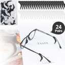 Rindion 24 Pairs Glasses Ear Grip, Silicone Ear Hooks For Glasses With Storage Box for Sports and Work